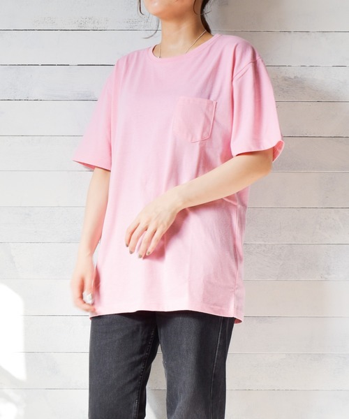 Mag.(マグ)の「【RDS】無地半袖ポケット付きクルーネックTシャツ(Tシャツ/カットソー・メンズ・ネイビー/グレー/ピンク系その他/ブラック/イエロー系その他/ホワイト/カーキ/ピンク・LARGE/X-LARGE/MEDIUM)」の22枚目の写真
