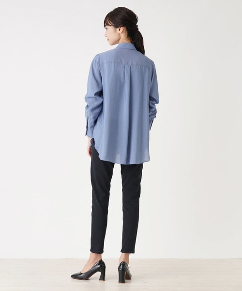 en recre（アンレクレ）の「ピンタックシャツブラウス（シャツ/ブラウス・レディース・オフホワイト/サックスブルー/ブラック・2）」の8枚目の写真