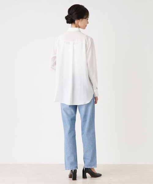 en recre（アンレクレ）の「ピンタックシャツブラウス（シャツ/ブラウス・レディース・オフホワイト/サックスブルー/ブラック・2）」の11枚目の写真