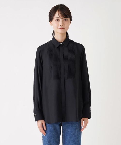 en recre（アンレクレ）の「ピンタックシャツブラウス（シャツ/ブラウス・レディース・オフホワイト/サックスブルー/ブラック・2）」の15枚目の写真