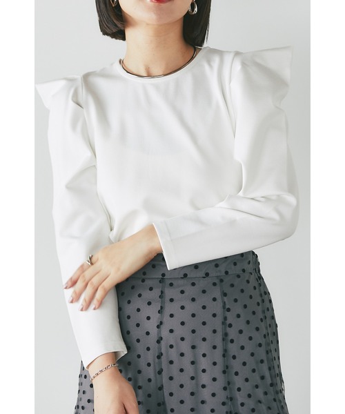 &. NOSTALGIA(アンドドットノスタルジア)の「デザインタックロングスリーブT(Tシャツ/カットソー・レディース・オフホワイト/ブラック/ベージュ・FREE)」の2枚目の写真