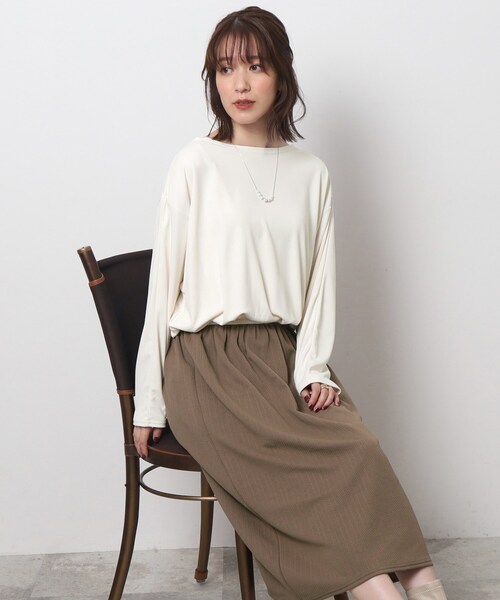 SHOO・LA・RUE（シューラルー）の「◆大人上品 ジャカードスカート ドッキングワンピース（ワンピース・レディース・ブラウン系5/ブラック・04/02/03）」の2枚目の写真