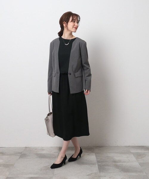 SHOO・LA・RUE（シューラルー）の「◆大人上品 ジャカードスカート ドッキングワンピース（ワンピース・レディース・ブラウン系5/ブラック・04/02/03）」の3枚目の写真