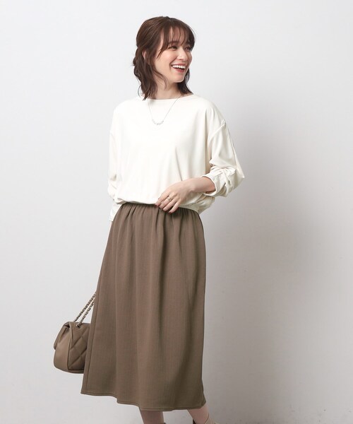 SHOO・LA・RUE（シューラルー）の「◆大人上品 ジャカードスカート ドッキングワンピース（ワンピース・レディース・ブラウン系5/ブラック・04/02/03）」の7枚目の写真