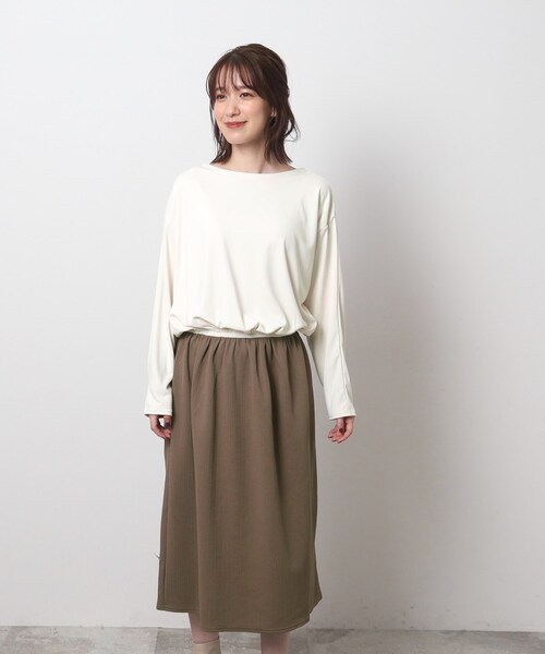 SHOO・LA・RUE（シューラルー）の「◆大人上品 ジャカードスカート ドッキングワンピース（ワンピース・レディース・ブラウン系5/ブラック・04/02/03）」の14枚目の写真