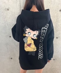 裏起毛BETTYBOOPAストリートプリントパーカー