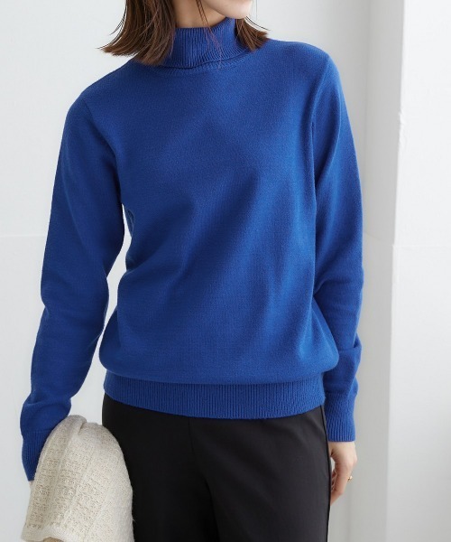 nissen（ニッセン）の「洗えるタートルネックニット(毛玉になりにくい・ふんわりもちもち素材）（ニット/セーター・レディース・アイボリー/グリーン/モカ/ライトグレー/ブラック/ピンク系/ロイヤルブルー・L/3L/M/S/LL）」の6枚目の写真