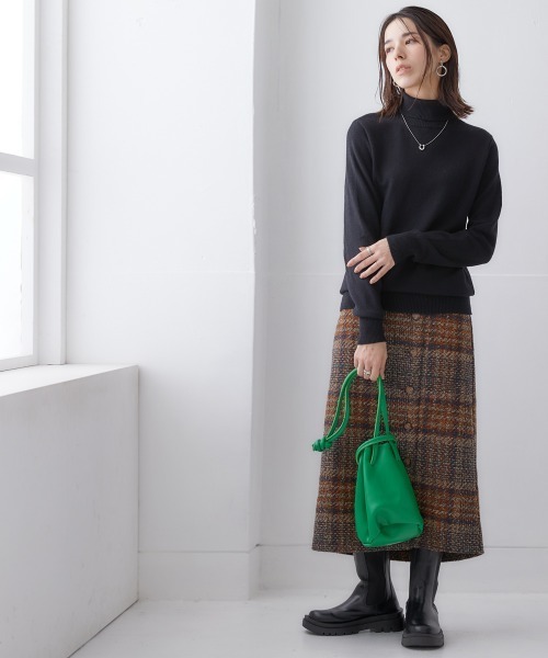 洗えるタートルネックニット(毛玉になりにくい・ふんわりもちもち素材