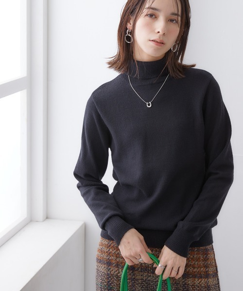 洗えるタートルネックニット(毛玉になりにくい・ふんわりもちもち素材