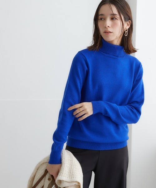 洗えるタートルネックニット(毛玉になりにくい・ふんわりもちもち素材