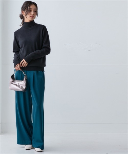 nissen（ニッセン）の「洗えるタートルネックニット(毛玉になりにくい・ふんわりもちもち素材）（ニット/セーター・レディース・アイボリー/グリーン/モカ/ライトグレー/ブラック/ピンク系/ロイヤルブルー・L/3L/M/S/LL）」の14枚目の写真