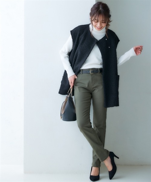 nissen（ニッセン）の「洗えるタートルネックニット(毛玉になりにくい・ふんわりもちもち素材）（ニット/セーター・レディース・アイボリー/グリーン/モカ/ライトグレー/ブラック/ピンク系/ロイヤルブルー・L/3L/M/S/LL）」の12枚目の写真