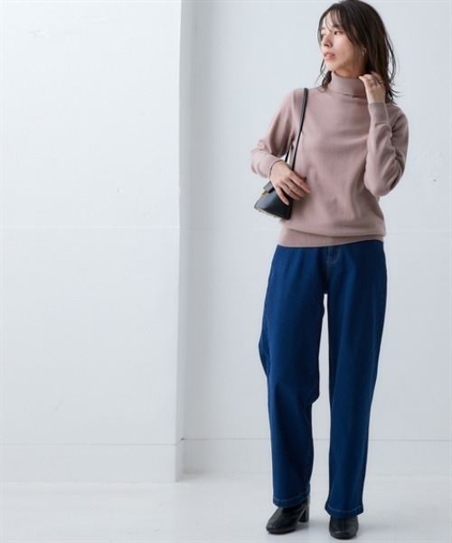 nissen（ニッセン）の「洗えるタートルネックニット(毛玉になりにくい・ふんわりもちもち素材）（ニット/セーター・レディース・アイボリー/グリーン/モカ/ライトグレー/ブラック/ピンク系/ロイヤルブルー・L/3L/M/S/LL）」の17枚目の写真