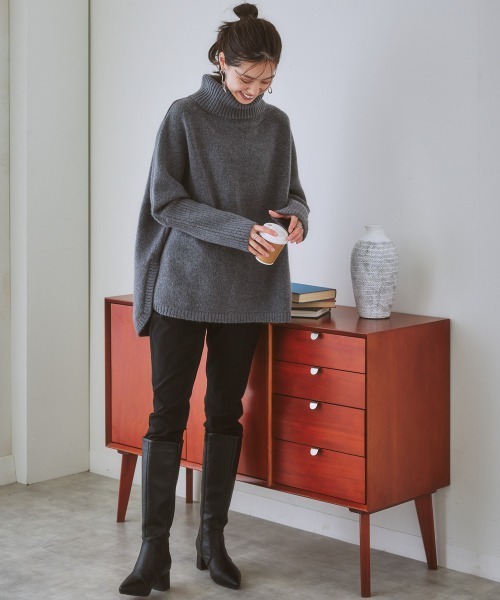 nissen（ニッセン）の「裏起毛　動けてキレイ見えスリムパンツ（ストレッチ素材）（その他パンツ・レディース・オフホワイト/カーキ/ネイビー/ブラック/グリーン/ブラウン/グリーン系・S/M/LL/L）」の9枚目の写真