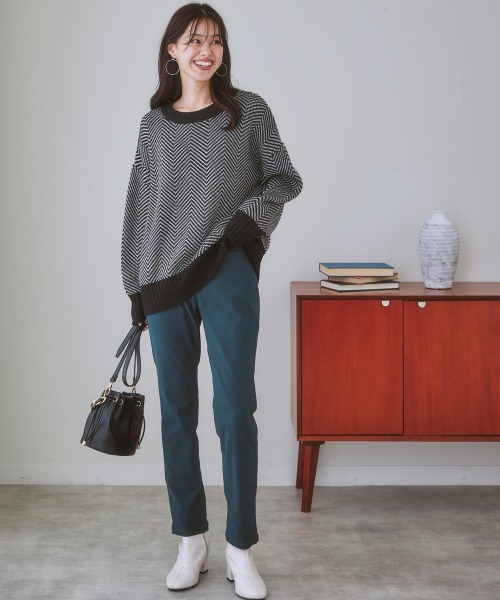 nissen（ニッセン）の「裏起毛　動けてキレイ見えスリムパンツ（ストレッチ素材）（その他パンツ・レディース・オフホワイト/カーキ/ネイビー/ブラック/グリーン/ブラウン/グリーン系・S/M/LL/L）」の11枚目の写真