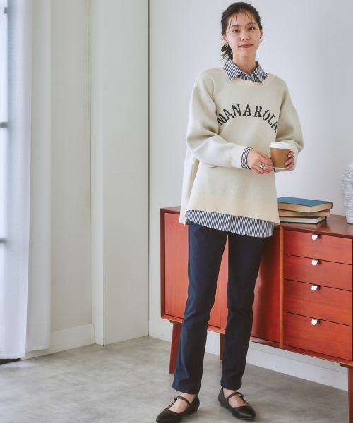 nissen（ニッセン）の「裏起毛　動けてキレイ見えスリムパンツ（ストレッチ素材）（その他パンツ・レディース・オフホワイト/カーキ/ネイビー/ブラック/グリーン/ブラウン/グリーン系・S/M/LL/L）」の13枚目の写真