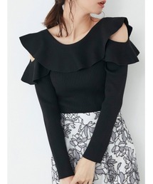 MERCURYDUO | オープンショルダーラッフルニット(ニット/セーター)