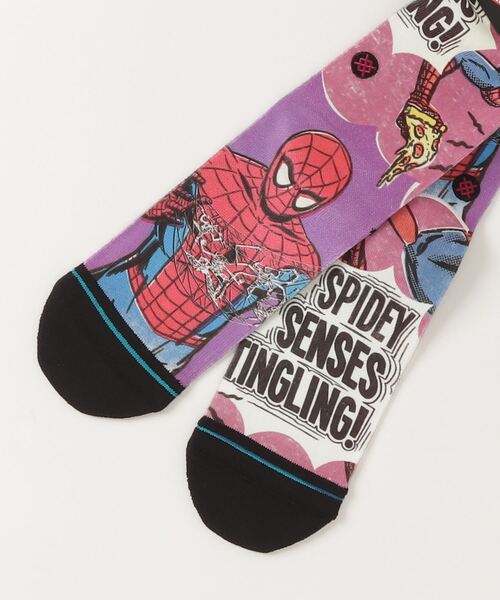 STANCE(スタンス)の「STANCE/スタンス SPIDEY SENSES スパイダーマン(ソックス/靴下・メンズ・パープル・FREE)」の2枚目の写真