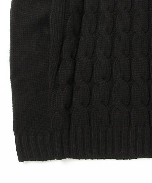 BEAMS LIGHTS Men's（ビームスライツ メンズ）の「BEAMS LIGHTS / ケーブルハイネックニット（日本製）（ニット/セーター・メンズ・グレー/ホワイト/ブラック・SMALL/MEDIUM/X-LARGE/LARGE）」の5枚目の写真