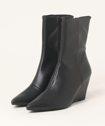 ElvisLuce(エルビスルーチェ)7.5cmヒールポインテッドトゥウェッジショートブーツ