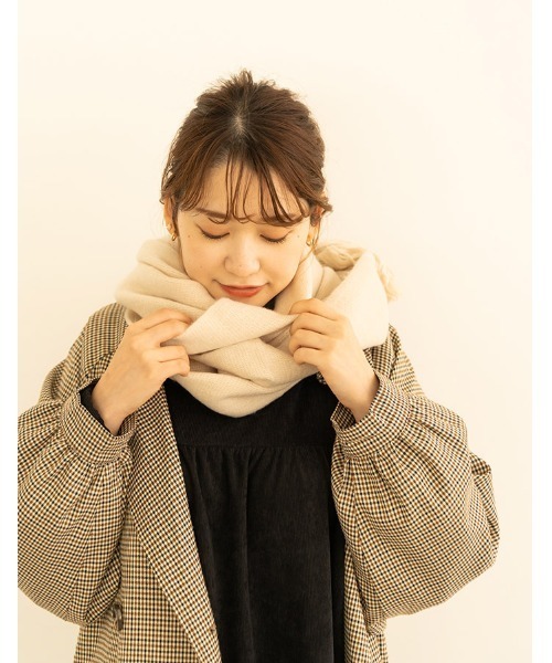 chocomee(チョコミー)の「chocomee tag muffler(マフラー・レディース・アイボリー・FREE)」の2枚目の写真