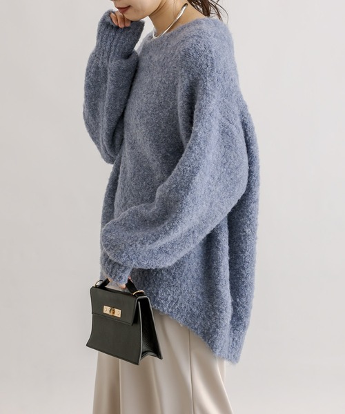 RIVE DROITE（リヴドロワ）の「ブークレーボリュームスリーブニット（ニット/セーター・レディース・ブルー/モカ・FREE）」の10枚目の写真