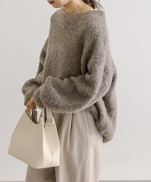 RIVE DROITE（リヴドロワ）の「ブークレーボリュームスリーブニット（ニット/セーター・レディース・ブルー/モカ・FREE）」の19枚目の写真