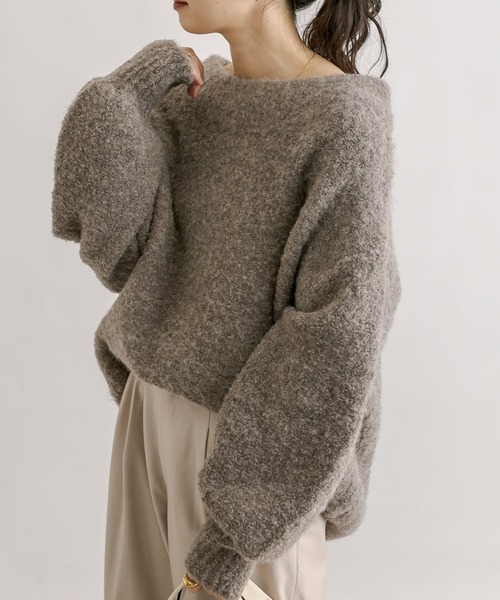 RIVE DROITE（リヴドロワ）の「ブークレーボリュームスリーブニット（ニット/セーター・レディース・ブルー/モカ・FREE）」の20枚目の写真