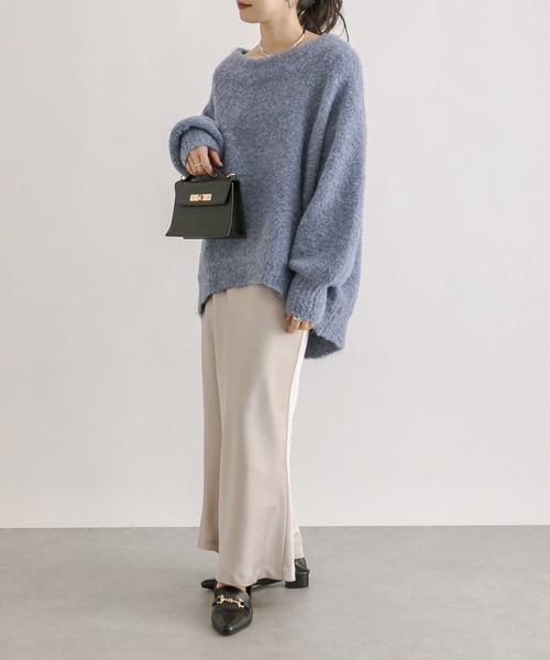 RIVE DROITE（リヴドロワ）の「ブークレーボリュームスリーブニット（ニット/セーター・レディース・ブルー/モカ・FREE）」の5枚目の写真