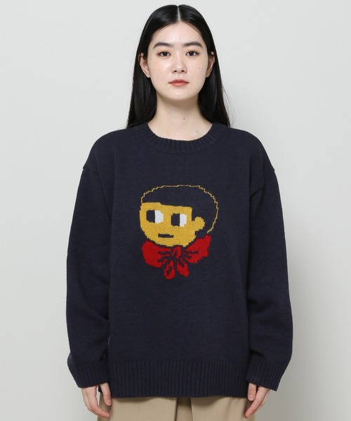 GROUNDWORK（グラウンドワーク）の「【UNISEX】GROUNDWORK／BOTTART KNIT　 2985991（ニット/セーター・レディース・ネイビー/ベージュ/ボルドー・MEDIUM/LARGE）」の13枚目の写真