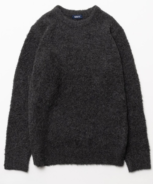 NAVY（ネイビー）の「NAVY ウール混ニット（ニット/セーター・メンズ・カーキ/チャコールグレー/ネイビー/アイボリー・L/M/XL）」の5枚目の写真