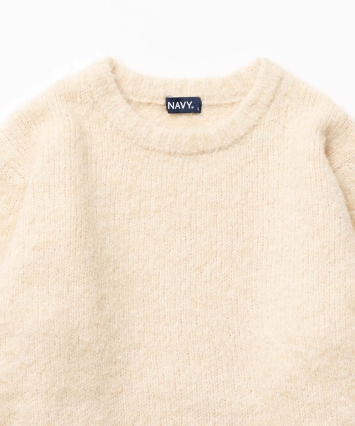 NAVY（ネイビー）の「NAVY ウール混ニット（ニット/セーター・メンズ・カーキ/チャコールグレー/ネイビー/アイボリー・L/M/XL）」の8枚目の写真