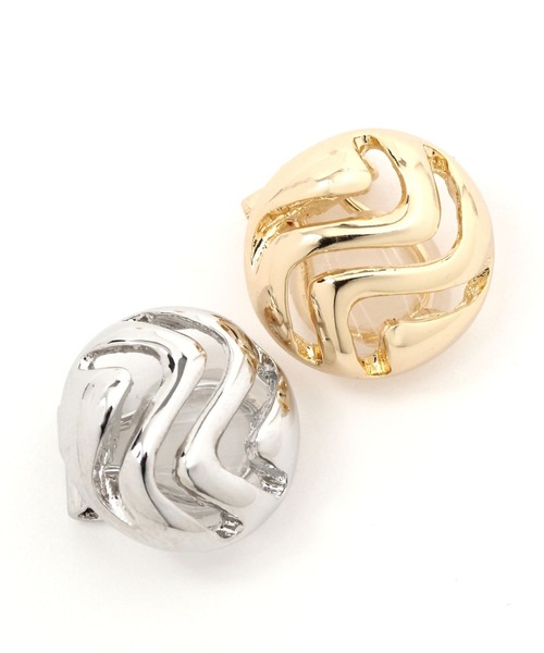 niko and...（ニコアンド）の「メタルWサークルイヤリング（イヤリング・レディース・グレー/イエロー・0）」の3枚目の写真