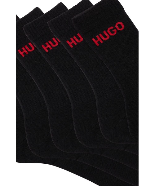 HUGO（ヒューゴ）の「6パック HUGOロゴディテール クオーターレングス ソックス（ソックス/靴下・メンズ・ホワイト/ブラック・39-42/43-46）」の5枚目の写真