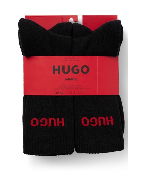 HUGO（ヒューゴ）の「6パック HUGOロゴディテール クオーターレングス ソックス（ソックス/靴下・メンズ・ホワイト/ブラック・39-42/43-46）」の6枚目の写真