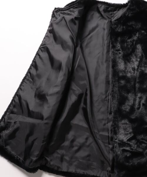 KOBE LETTUCE（コウベレタス）の「フェイクファーノーカラーコート（ノーカラーコート・レディース・グレー/ベージュ/ブラック/アイボリー/ベビーピンク・FREE）」の19枚目の写真