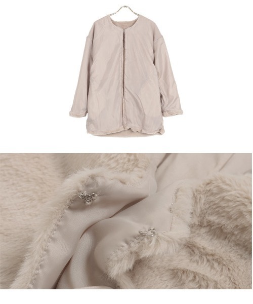 フェイクファーノーカラーコート（ノーカラーコート）｜KOBE LETTUCE