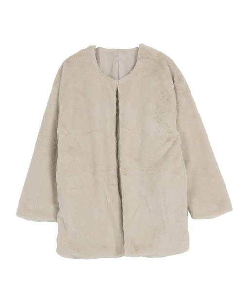 hollington france ノーカラーコート コーデュロイ feeet セール】フェイクファーノーカラーコート（ノーカラーコート）｜KOBE