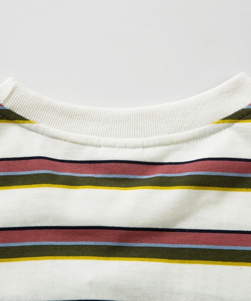HOOK(フック)の「HOOK -original- アメカジワンポイント刺繍マルチボーダー長袖カットソー(Tシャツ/カットソー・メンズ・グリーン/ネイビー/ピンク/ホワイト・L/XL/M)」の21枚目の写真