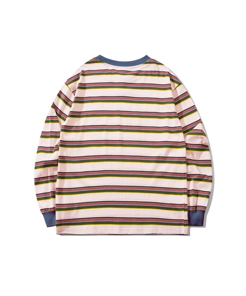 HOOK(フック)の「HOOK -original- アメカジワンポイント刺繍マルチボーダー長袖カットソー(Tシャツ/カットソー・メンズ・グリーン/ネイビー/ピンク/ホワイト・L/XL/M)」の13枚目の写真