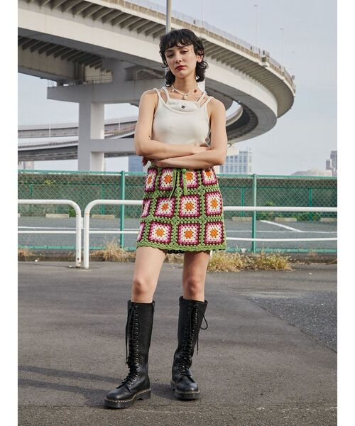 完売！大人気！jouetieジュエティ カラークロシェスカート コットン100 完売！大人気！jouetieジュエティ カラークロシェスカート