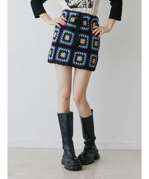 【VIP&関税込】CELINE クロシェコットンミニスカート トリオンフ刺繍入り ハンドクロシェ コットン ミニドレス