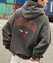 NBA/エヌビーエー 別注 ロゴ刺繍/プリント ピグメント加工ビッグシルエットプルオーバーパーカー