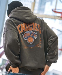 NBA/エヌビーエー 別注 ロゴ刺繍/プリント ピグメント加工ビッグシルエットプルオーバーパーカー