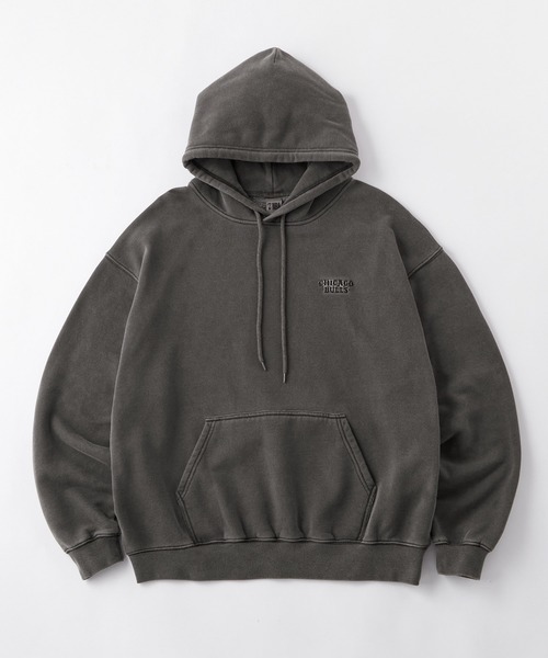 NBA/エヌビーエー 別注 ロゴ刺繍/プリント ピグメント加工ビッグ