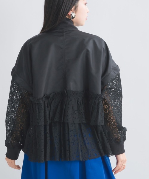 PICCIN（ピッチン）の「【WEB限定】2WAYレースドッキングブルゾン（ブルゾン・レディース・ブラック/カーキ・M）」の5枚目の写真