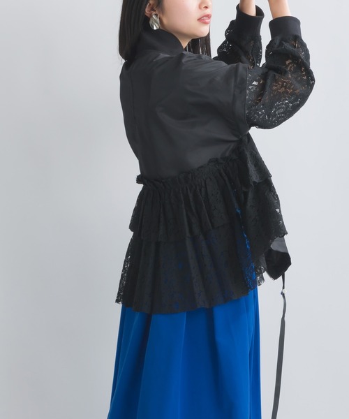 PICCIN（ピッチン）の「【WEB限定】2WAYレースドッキングブルゾン（ブルゾン・レディース・ブラック/カーキ・M）」の6枚目の写真