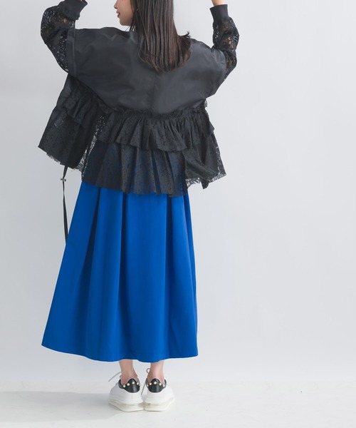 PICCIN（ピッチン）の「【WEB限定】2WAYレースドッキングブルゾン（ブルゾン・レディース・ブラック/カーキ・M）」の9枚目の写真