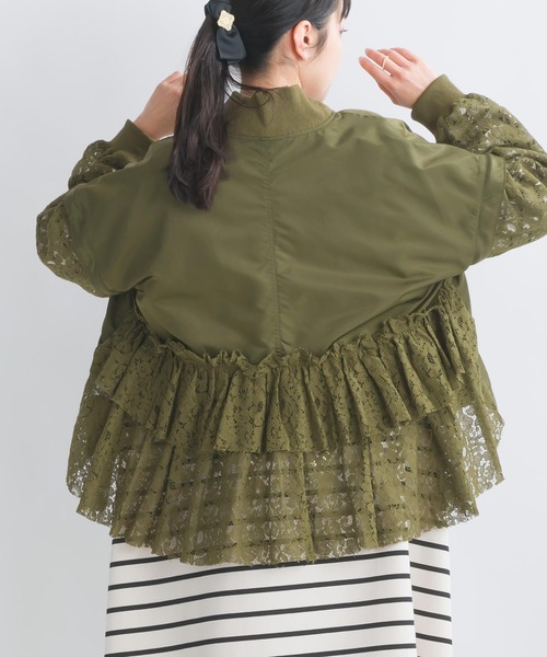 PICCIN（ピッチン）の「【WEB限定】2WAYレースドッキングブルゾン（ブルゾン・レディース・ブラック/カーキ・M）」の16枚目の写真