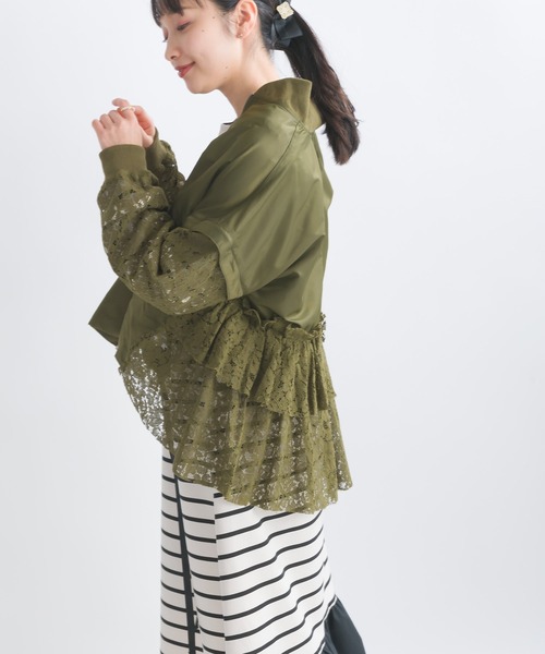 PICCIN（ピッチン）の「【WEB限定】2WAYレースドッキングブルゾン（ブルゾン・レディース・ブラック/カーキ・M）」の17枚目の写真